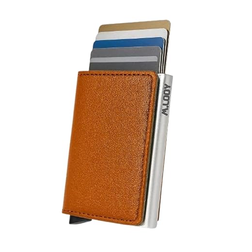 Carteira Antifurto, Proteção RFID, Mágica, Futurista, Porta-Cartões, Minimalista, Slim Pop Up (Marrom)