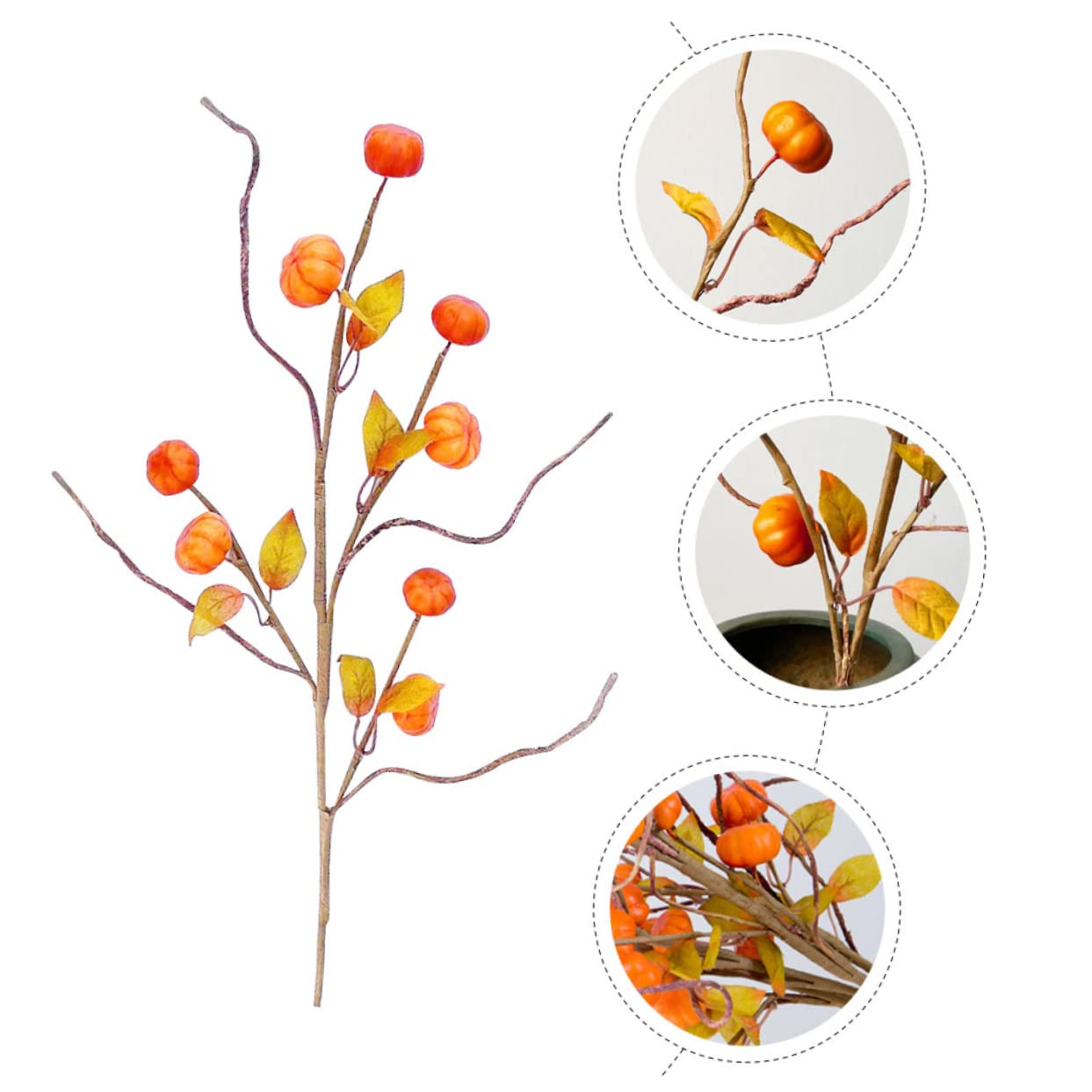 Alipis 6stücke Teiliges Künstliche Kürbiszweige Für Herbstdekoration Realistische Simulations-Pumpkin Branches Für Thanksgiving Und Halloween Deko Für Tischarrangements Und