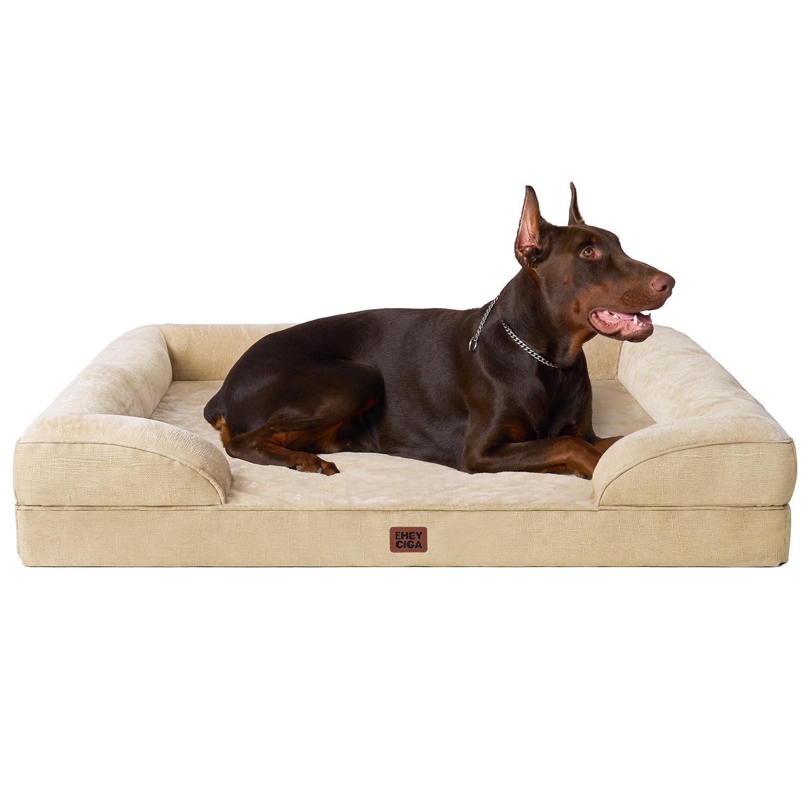EHEYCIGA Orthopädisches Hundebett, Memory Foam Hundekorb, Waschbar Hundesofa Wasserdicht rutschfest, Hundecouch mit Hohem Rand