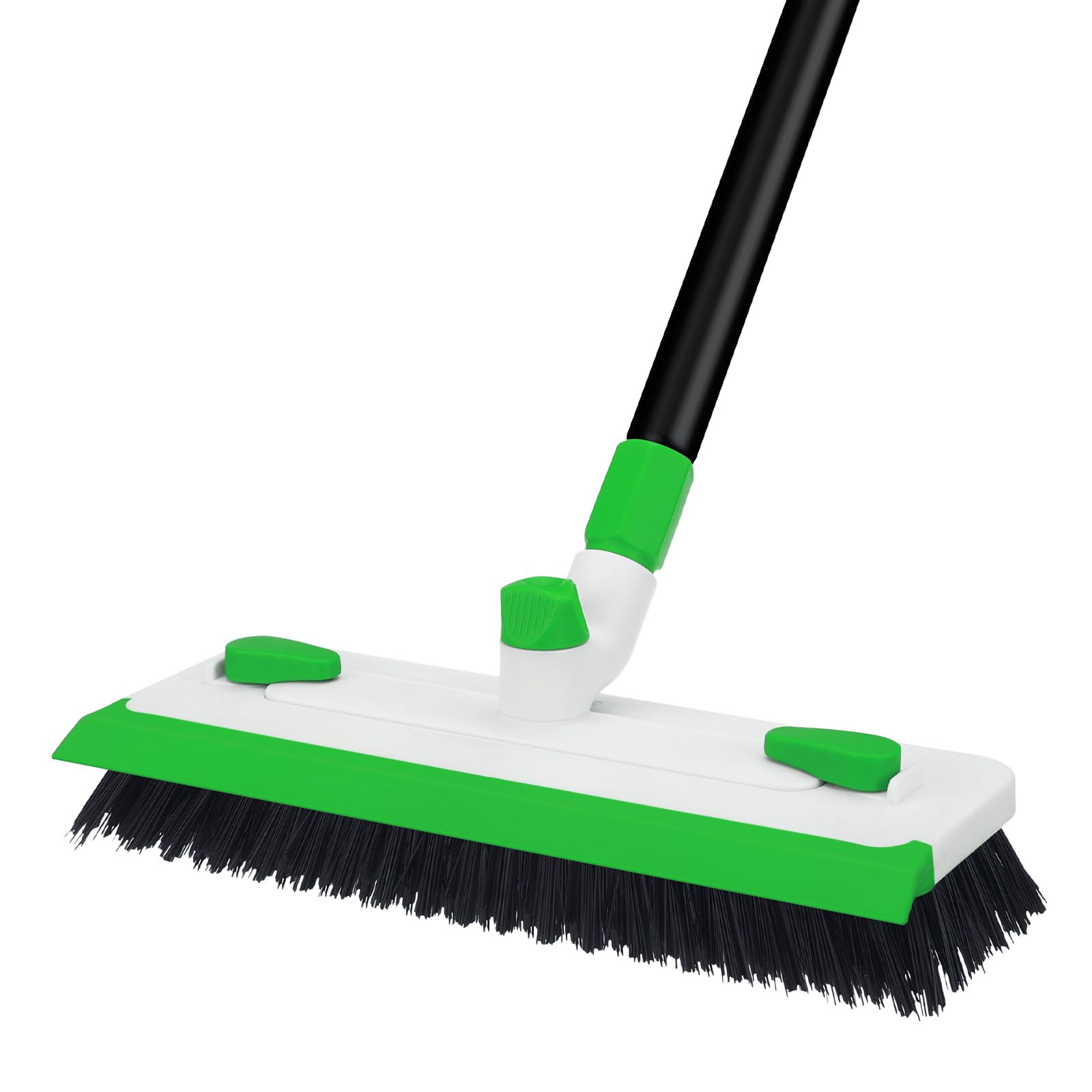 Qaestfy Schrubber mit Stiel Fugenbürste Abzieher Boden 3 in 1 Fugenreiniger Bad 140 cm Teleskop Waschbürste Fliesenreiniger für die Reinigung von Terrasse, Badezimmer, Garage, Küche, Wand grün