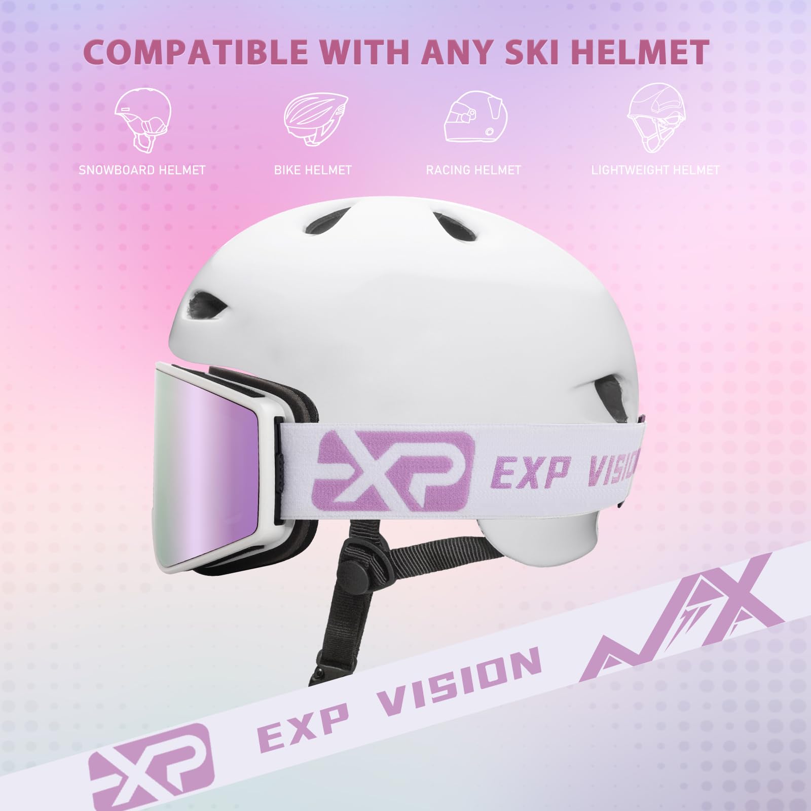 EXP VISION Gogle narciarskie Unisex, męskie, damskie Ski Goggles (1 w zestawie)