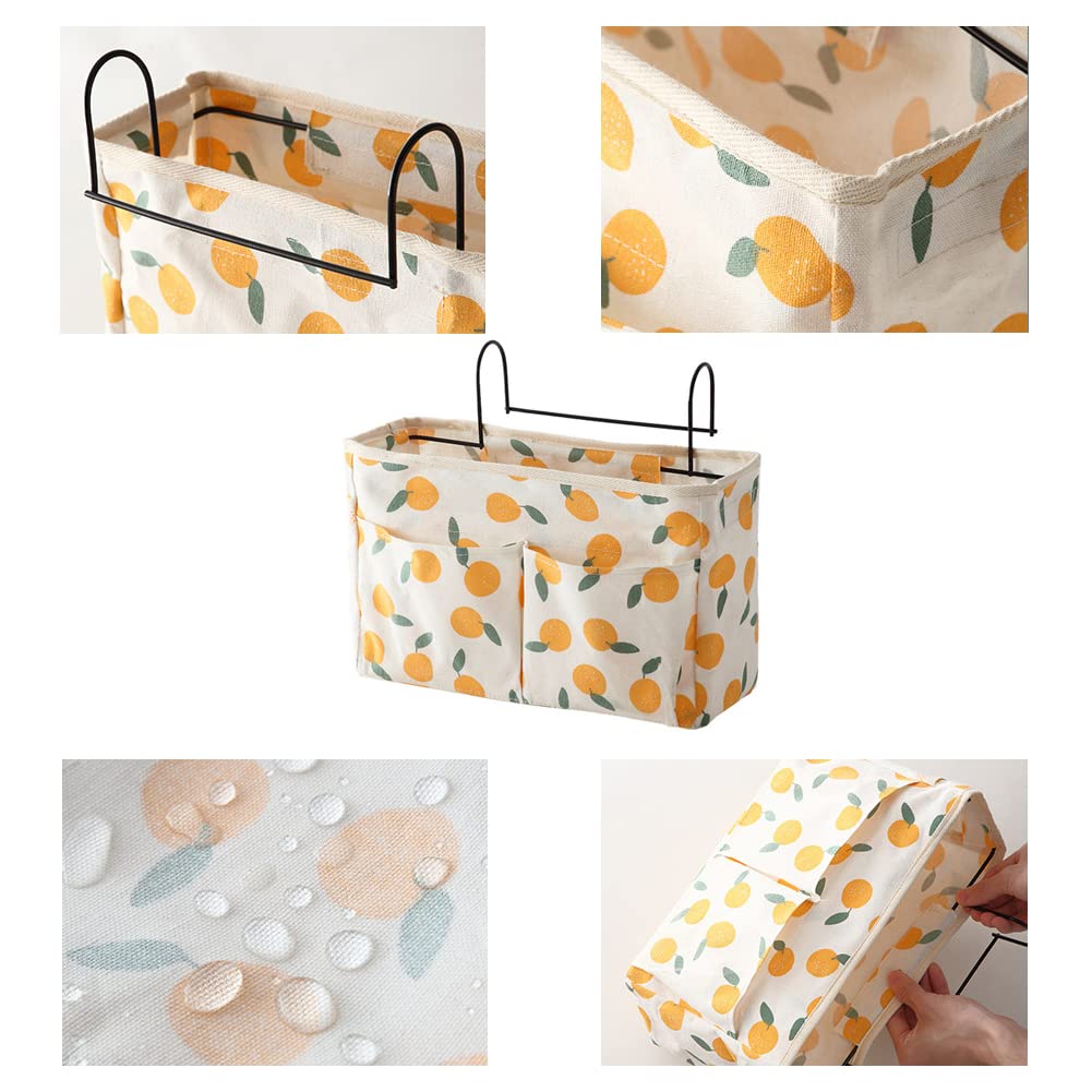 2 Pièces Organisateur de Chevet et Sac de Rangement Lit, Pratique Organisateur de Chevet pour Livres, Téléphones Portables, Verres et Collations Près du Lit