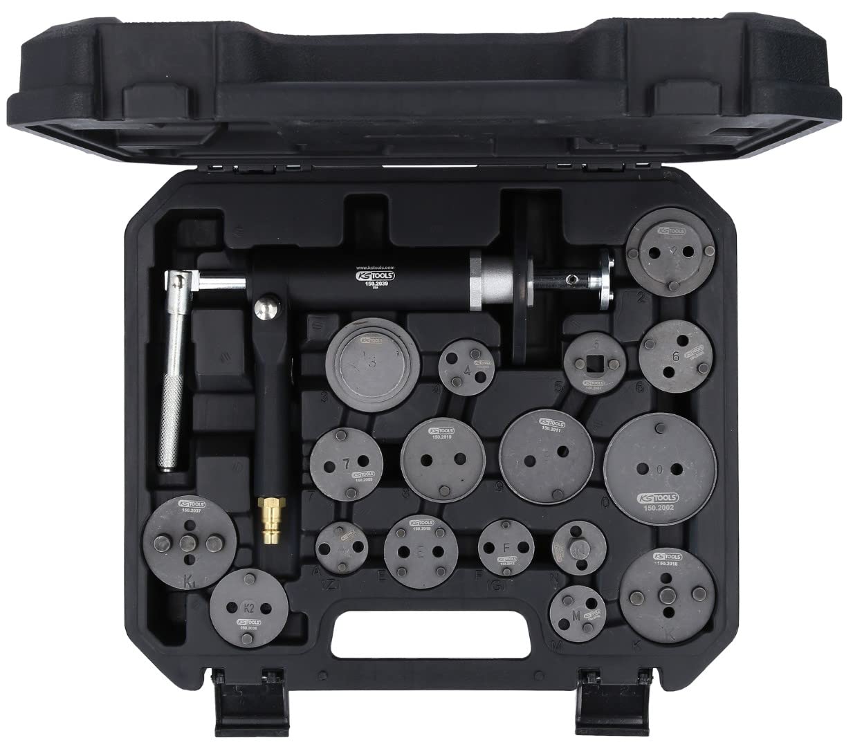 KS TOOLS 150.2000 Jeu d'outils universels pour Etrier de frein avec pistolet pneumatique 18 pièces