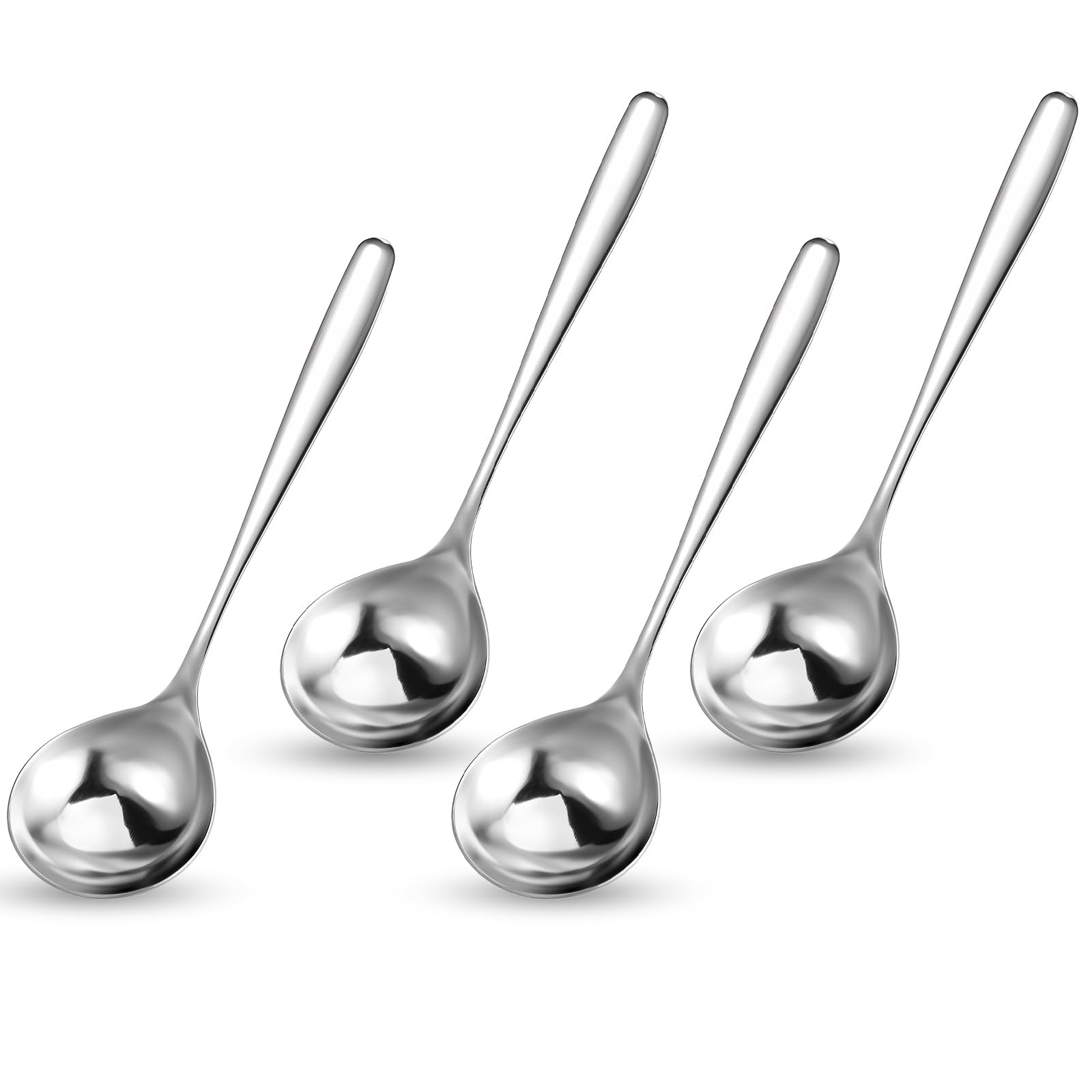 4 Pack 8 Inch Small Ladles for Serving Sauce Silver Gravy Soup Ladles 18/10 Stainless Steel Serving Ladle for Sauces or Gravies