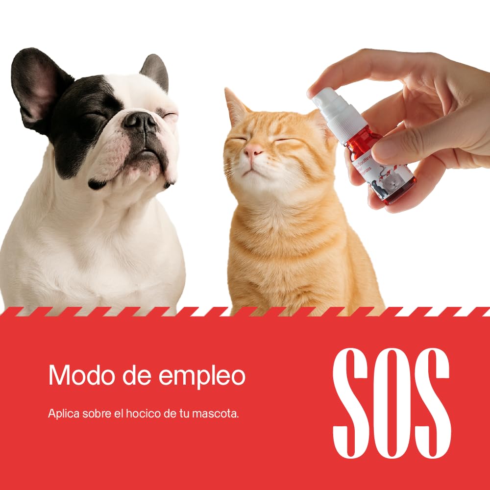 SOS Spray 10ml VOTUM - Tranquilizante para Perros y Gatos, Uso Diario Calmante Perros Vegano Antiestrés Tranquilizante para Gatos Natural Anti Estrés Perro y Calmante Gatos