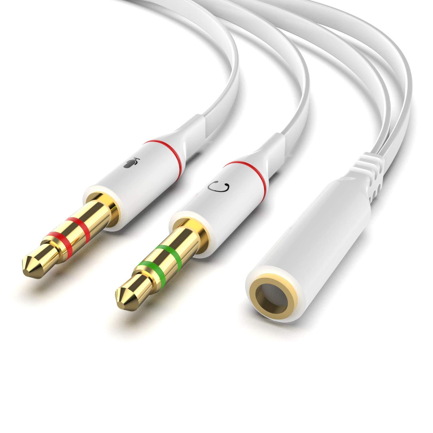 Maeline Headphone Splitter Adapter for PC 3.5mm Jack Headsets Adapter Convertors for PC 3.5mm Female with Headphone/Microphone Transform to 2 Dual 3.5mm Male for Computer Simultaneously Y White Maeline Headphone Splitter Adapter for PC 3.5mm Jack Headsets Adapter Convertors for PC 3.5mm Female with Headphone/Microphone Transform to 2 Dual 3.5mm Male for Computer Simultaneously Y White