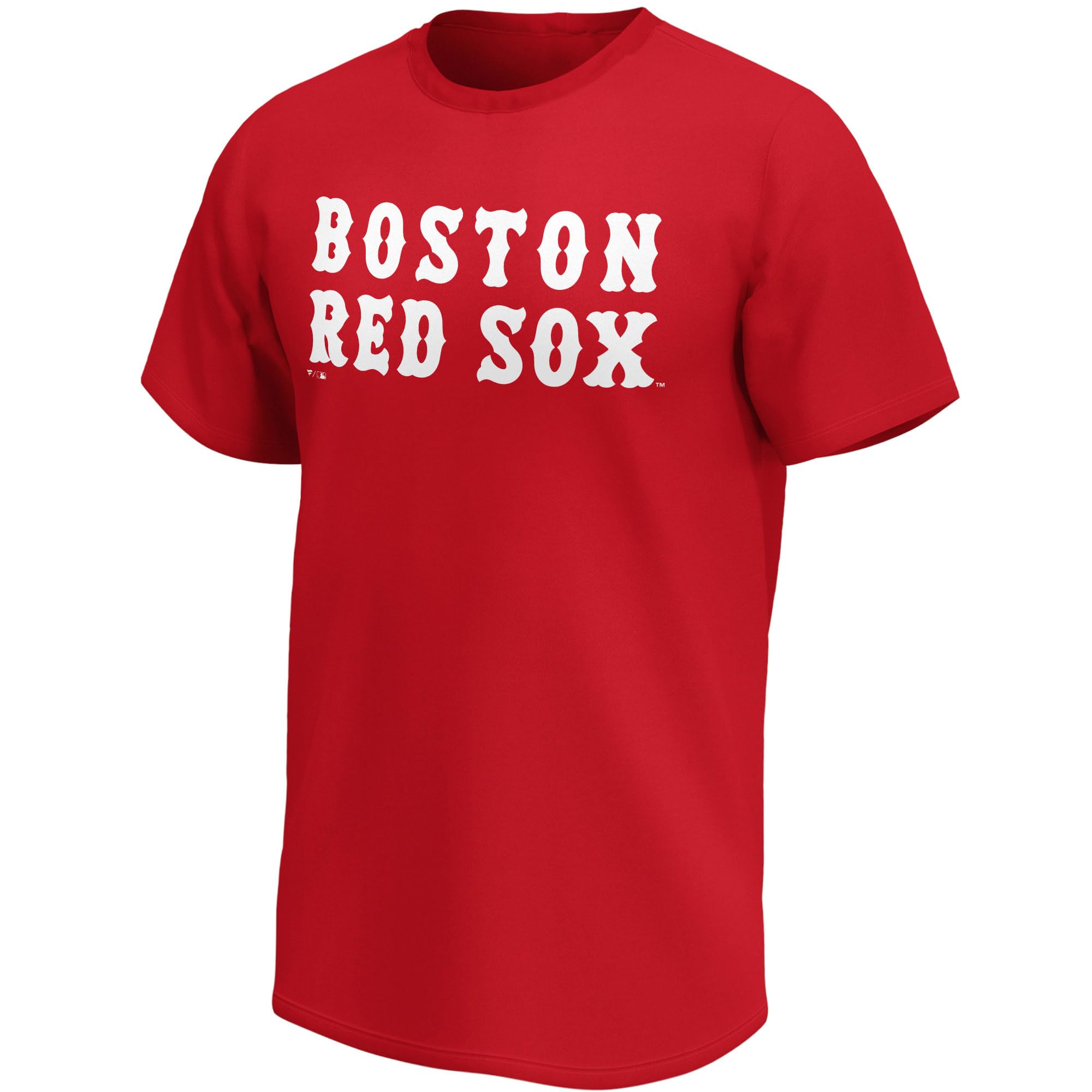 Fanatics Unisex Red Mlb Boston Sox T-Shirt Mono Wordmark Premium Marl Graphic L