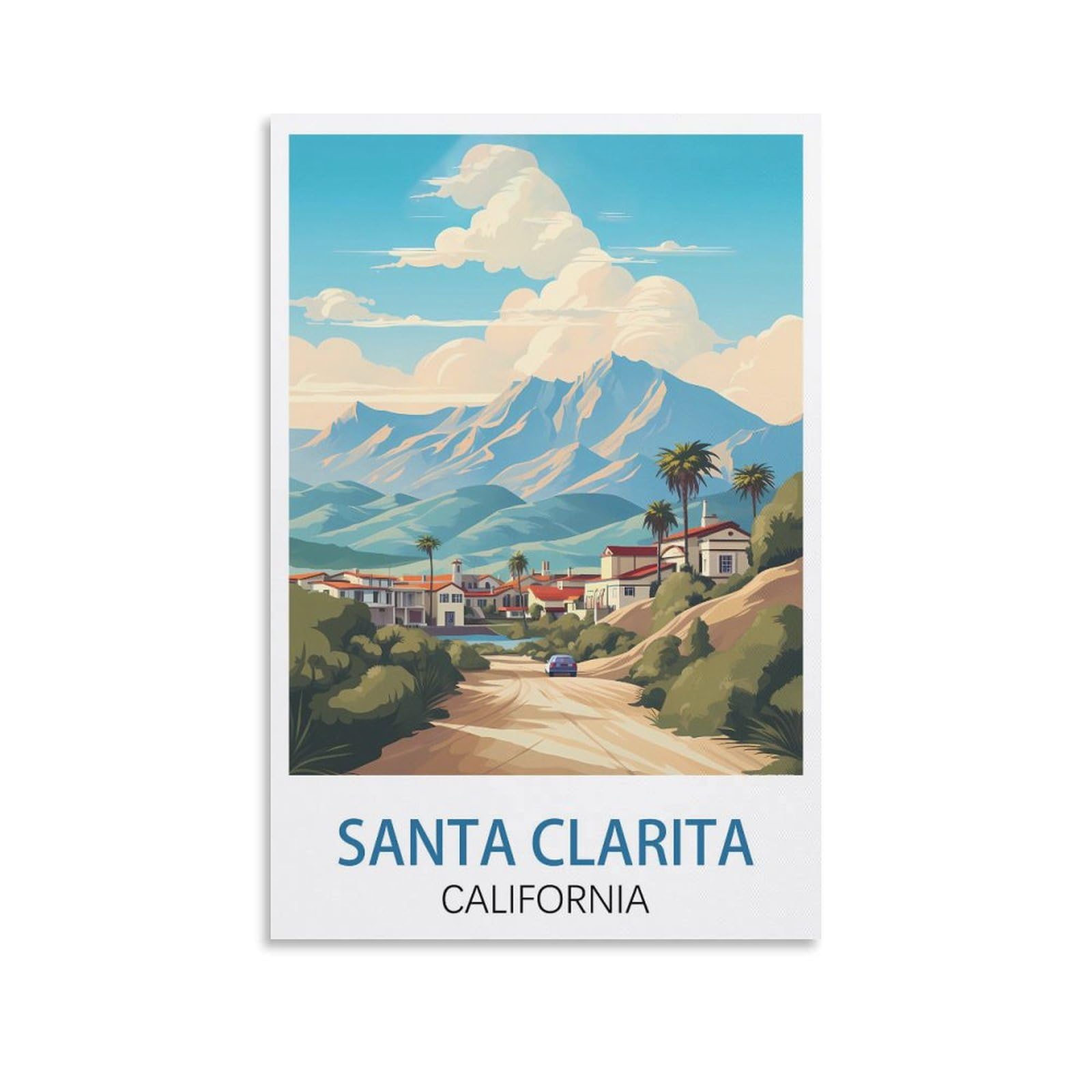 Retro Vintage Metal Tin Sign Vintage Retro Man Cave Bar Pub Shed Novelty Gift Tin Wall Décor Metal Sign Santa Clarita California Posters 15x30cm