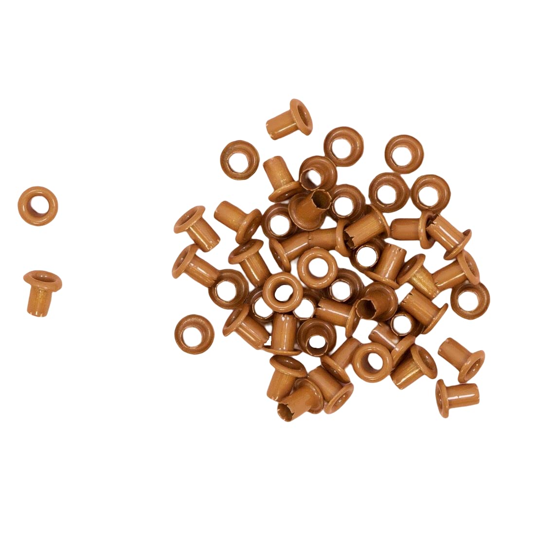 Craftelier - Lot de 50 Mini Oeillets Idéal pour le Scrapbooking et l'Artisanat | Valable pour Différents Matériaux | Taille Diamètre Intérieur 3 mm et Extérieur 5 mm - Couleur Chocolat