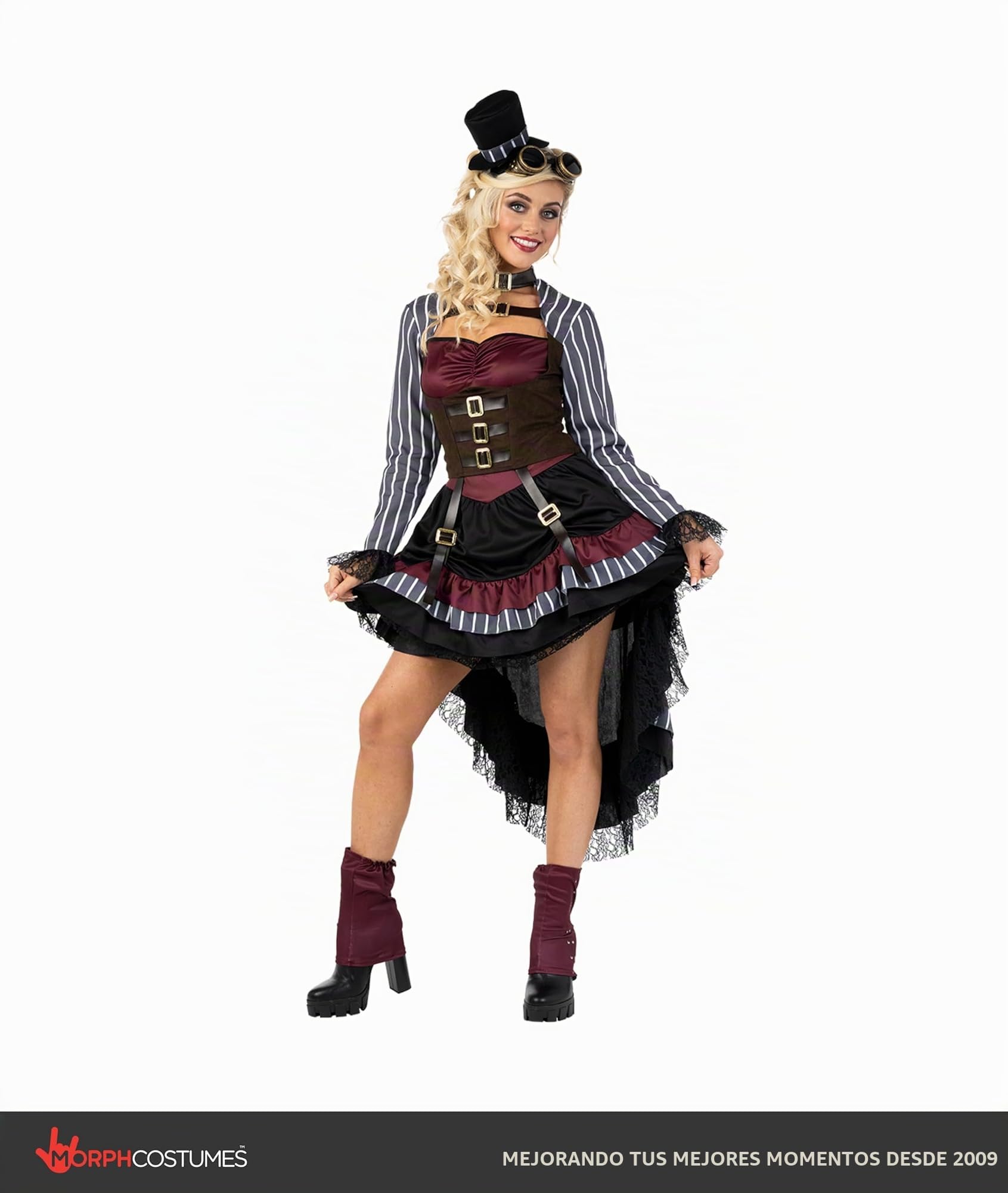 Morph - Disfraz de mujer de lujo para mujer, diseño gótico victoriano de Halloween para mujer, disponible en tallas S, M, L, XL