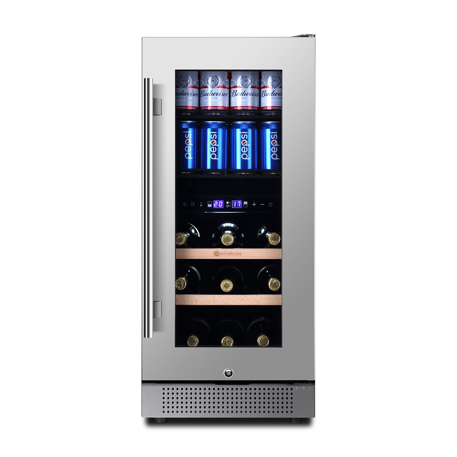 Amazon.com: WINEBOSS 15 Inch Wine and Beverage Refrigerator, 13 Bottle ...