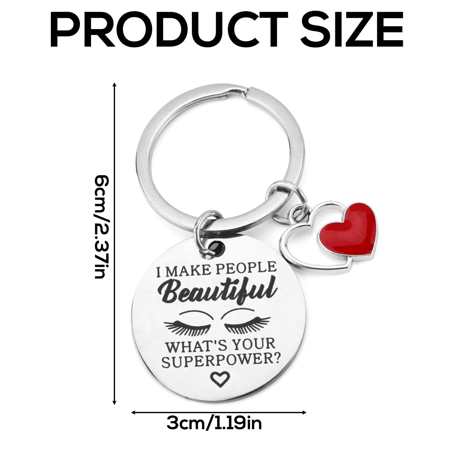 Gosknor Beautician Keychain, Esthetician Keychain Charm Makeup Artist Jewelry Beautician Gift to Women Lash Makeup Artist