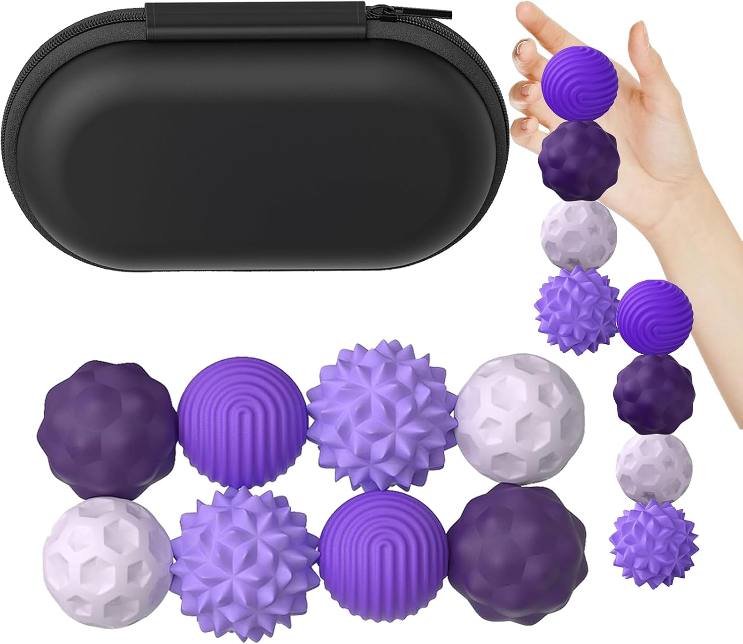 Fidget Balls,Fidget, 8 Pack Sensory Ball for Stress Relief with Storage Box, Fidget Toys Anxiety Relief for Different Age Groups Anxiety, Fidget, Tension for Teens with Autism