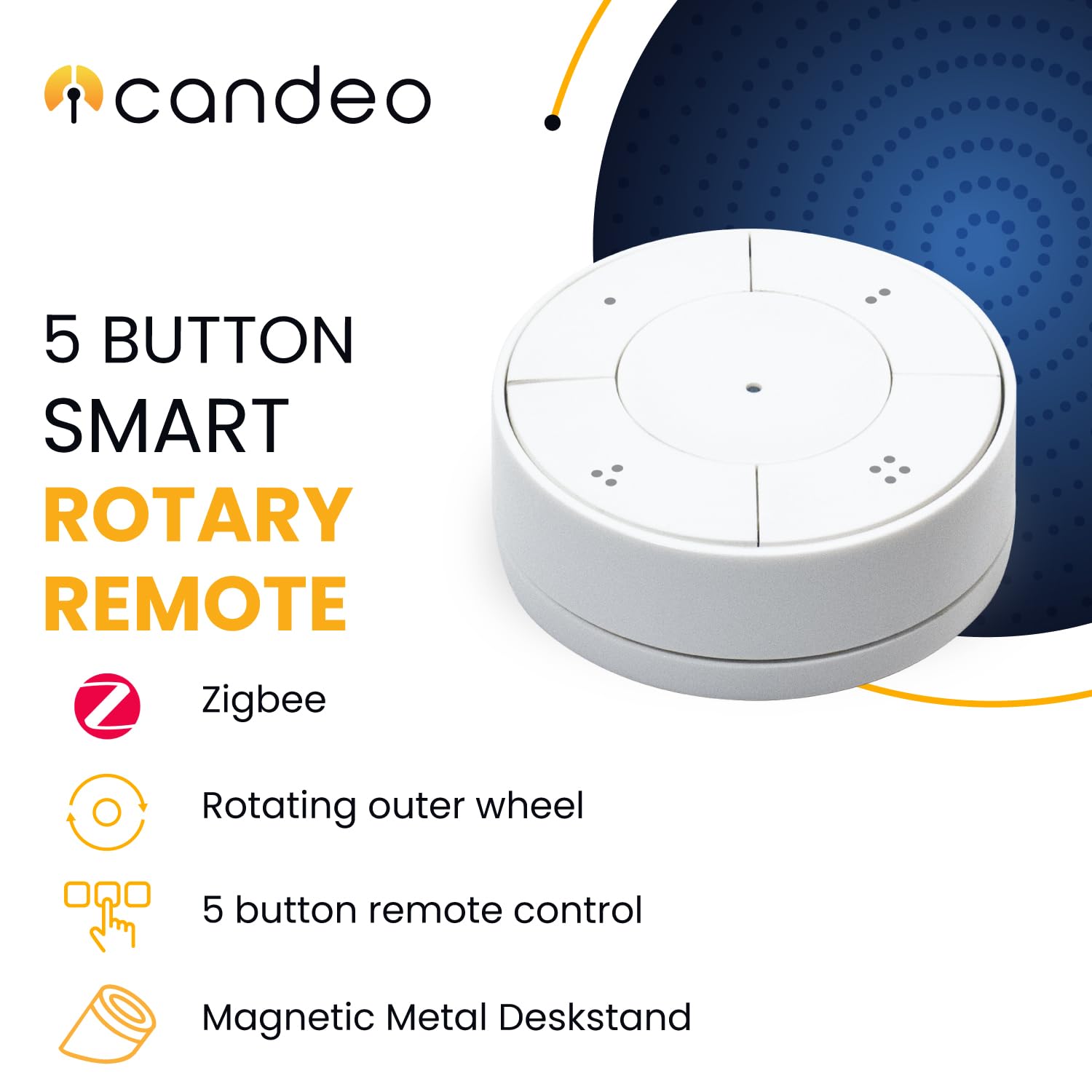 Smart Scene Switch with 5 Buttons and rotating wheel, compatible with Home Assistant and other major Zigbee hubs - Image 3