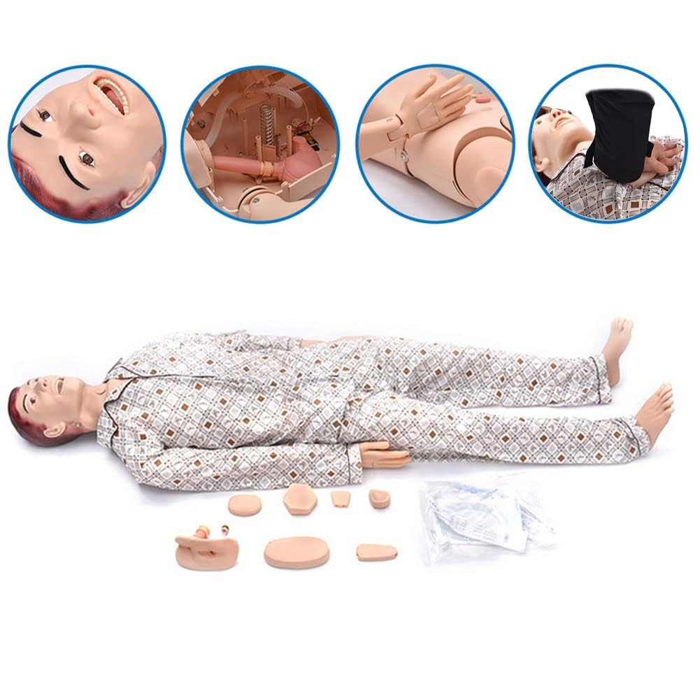 DARZYS Patient Care Manikin, Simulator Basic Geri Nursing Skills Geriatric Human Model Mannequin for Students Education Teaching Medical(Male)