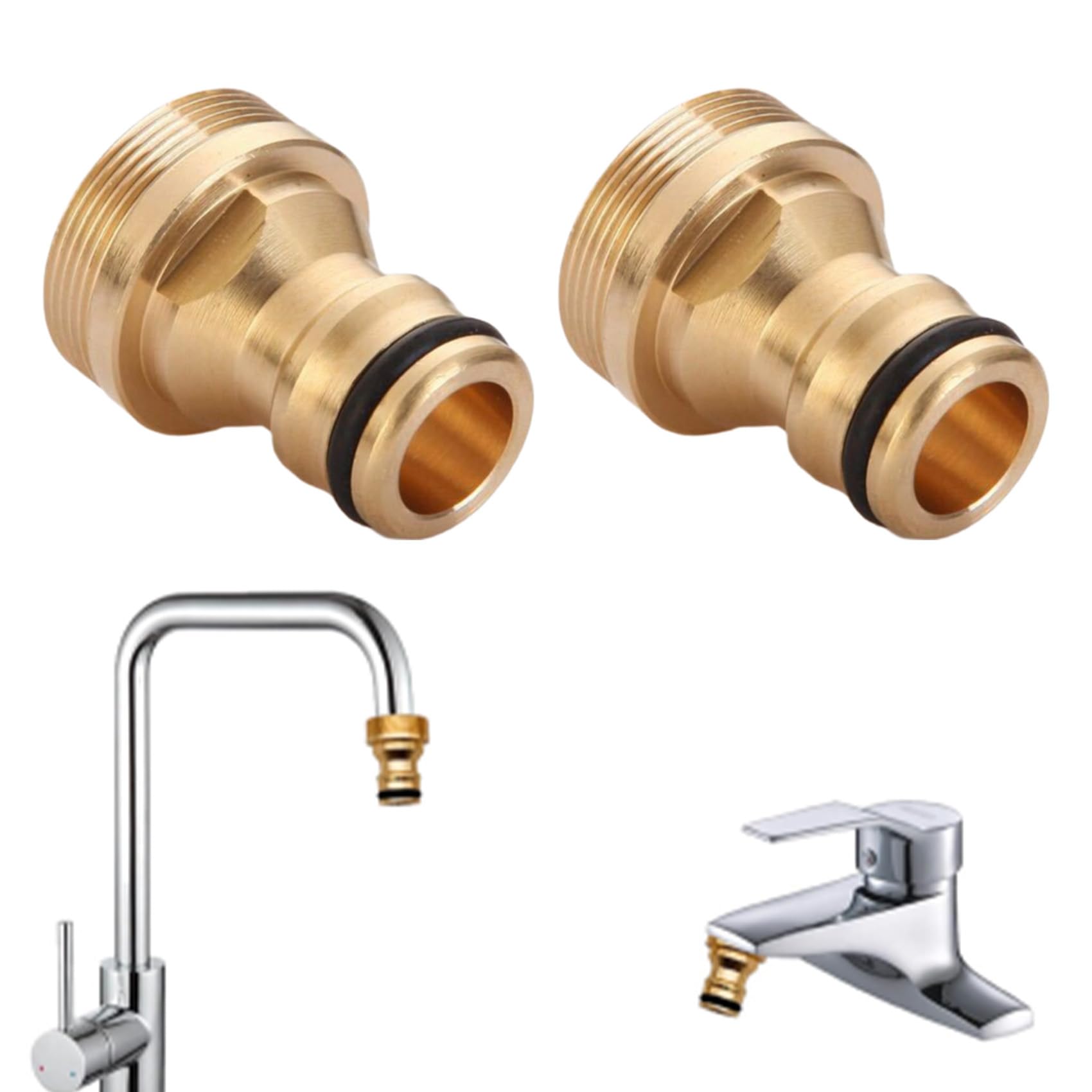 HAFRILY 2 Stück Adapter Wasserhahn Gartenschlauch,Schlauchadapter 22-24mm Schlauchanschluss Wasserhahn Adapter Wasserhahn für Garten Schnellkupplung Gartenschlauch Anschluss
