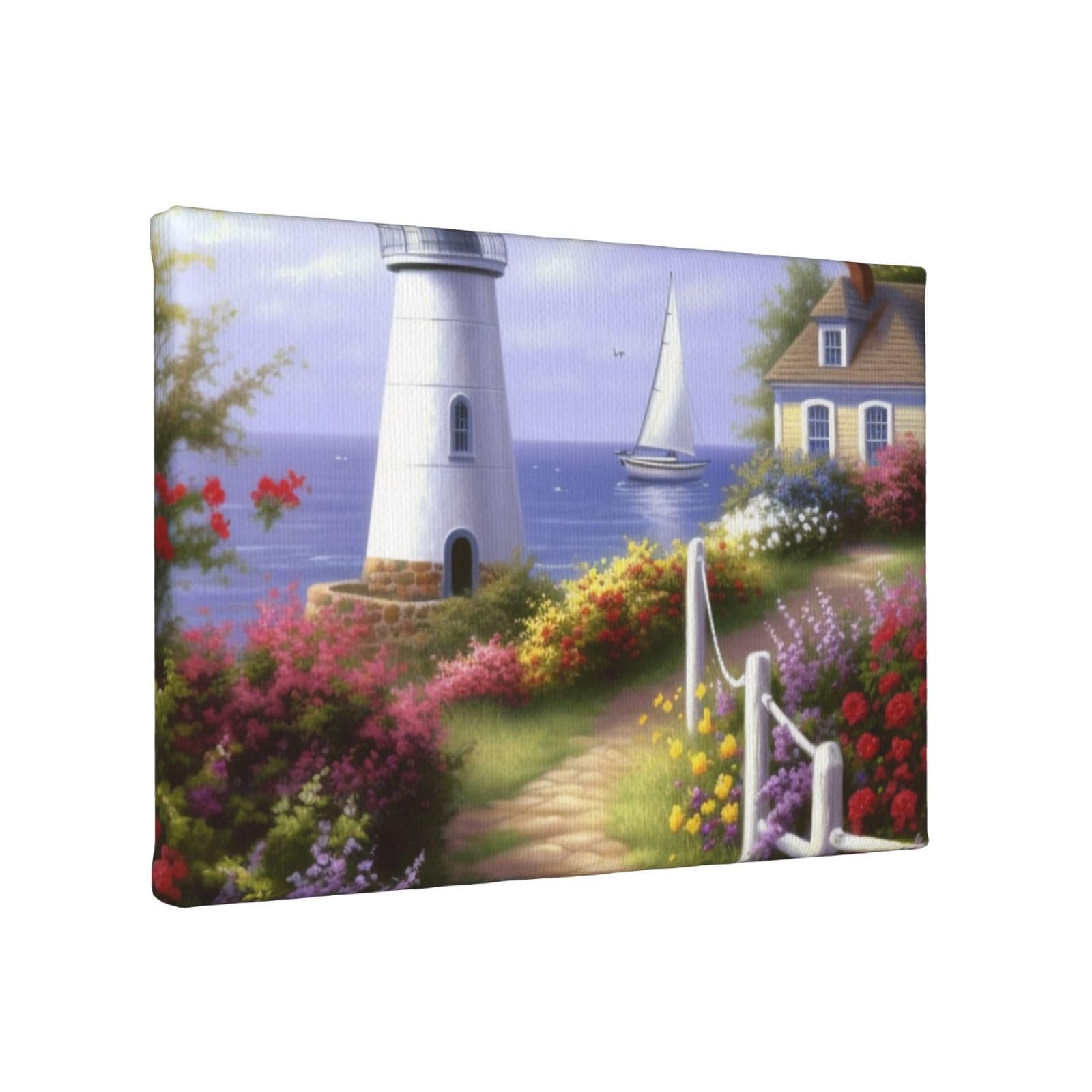 YKLJG sea Printed Wall Art Canvas Painting 30x20 CM Wooden Framed Picture Painting Artwork Prints for Bedroom Kitchen Home Office Decor