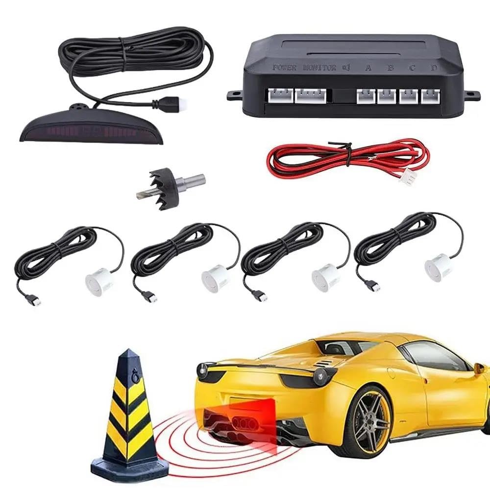 Sensores Aparcamiento Sensores De Aparcamiento Coches Radar Detección Obstáculos Radares Marcha Atrás Repuestos Reparación Car Parktronic Coche Sensores(Negro)
