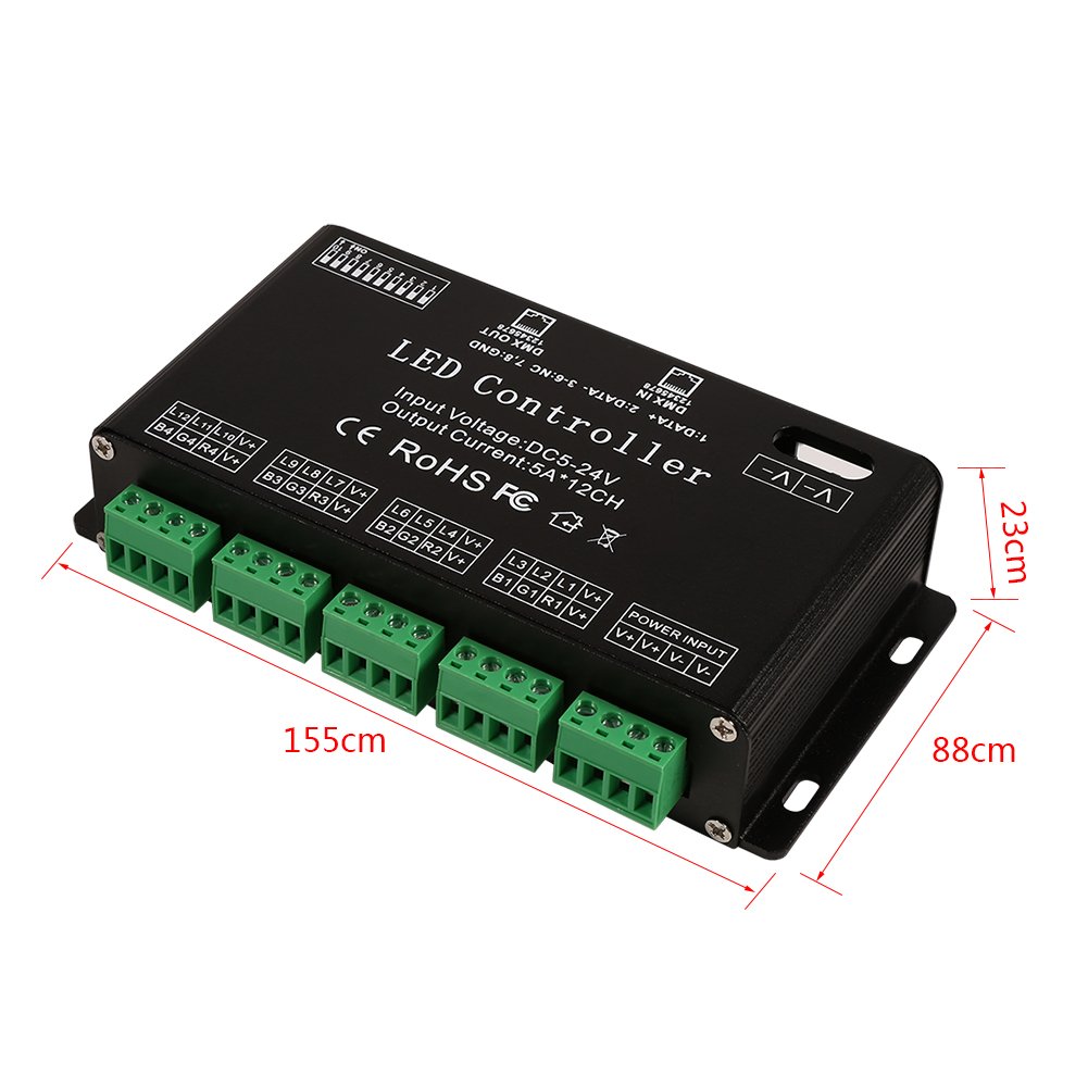 DC5V-24V 6-kanałowy Dekoder Led ściemniacz Wskaźnik Sygnału DMX Miga Funkcja Kontroler DMX Dekoder Led ściemniacz Dekoder DMX Moduł Paska Sterownika