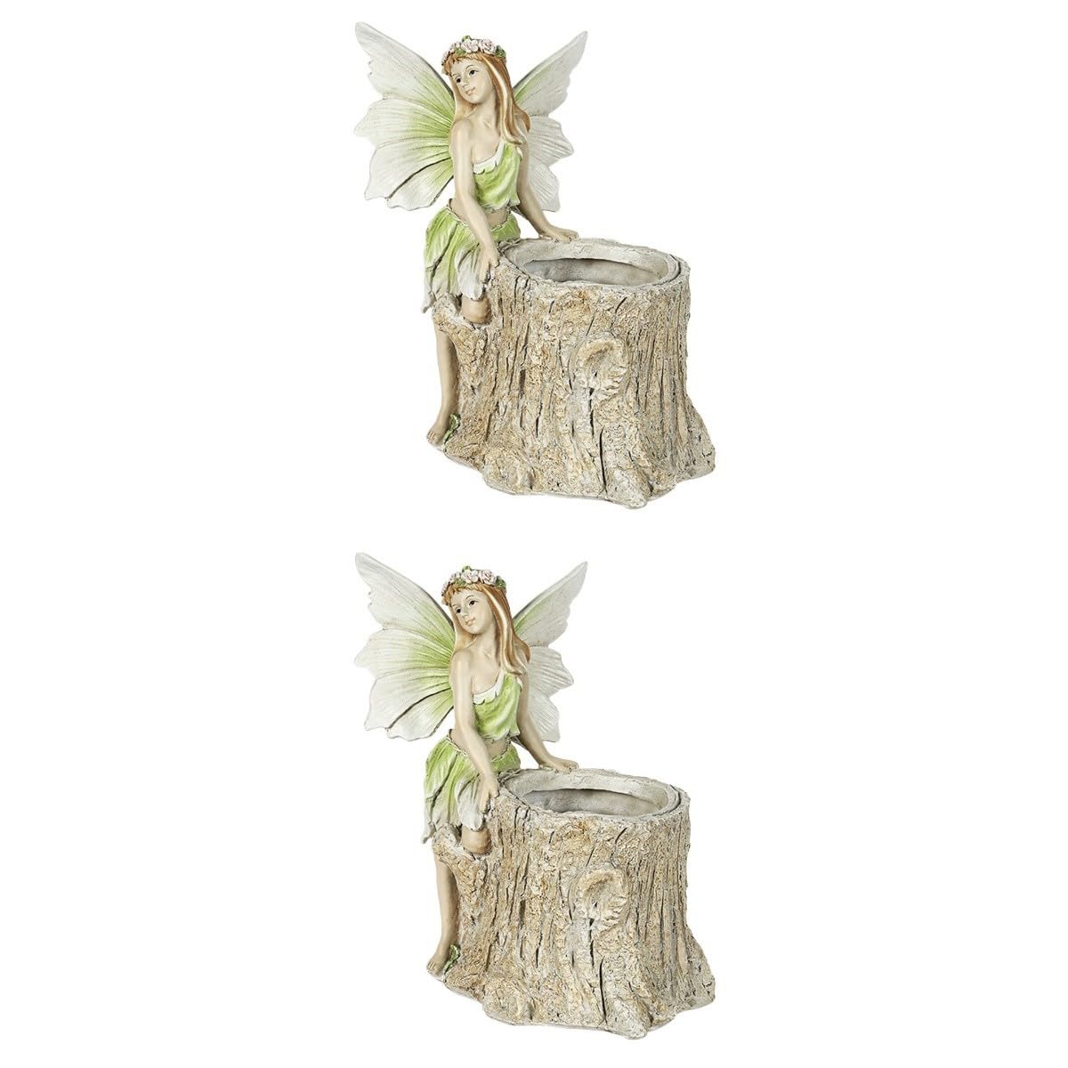 Happyyami 2 Szt Wróżka Kwiatowa Wazon Dekoracje Roślinne Sadzarki Na Zewnątrz Bogini Statua Wróżka Rzeźba Statua Mikro Twarz Sadzarka Na Sukulenty Żywica Rustykalna Doniczka Kreatywna