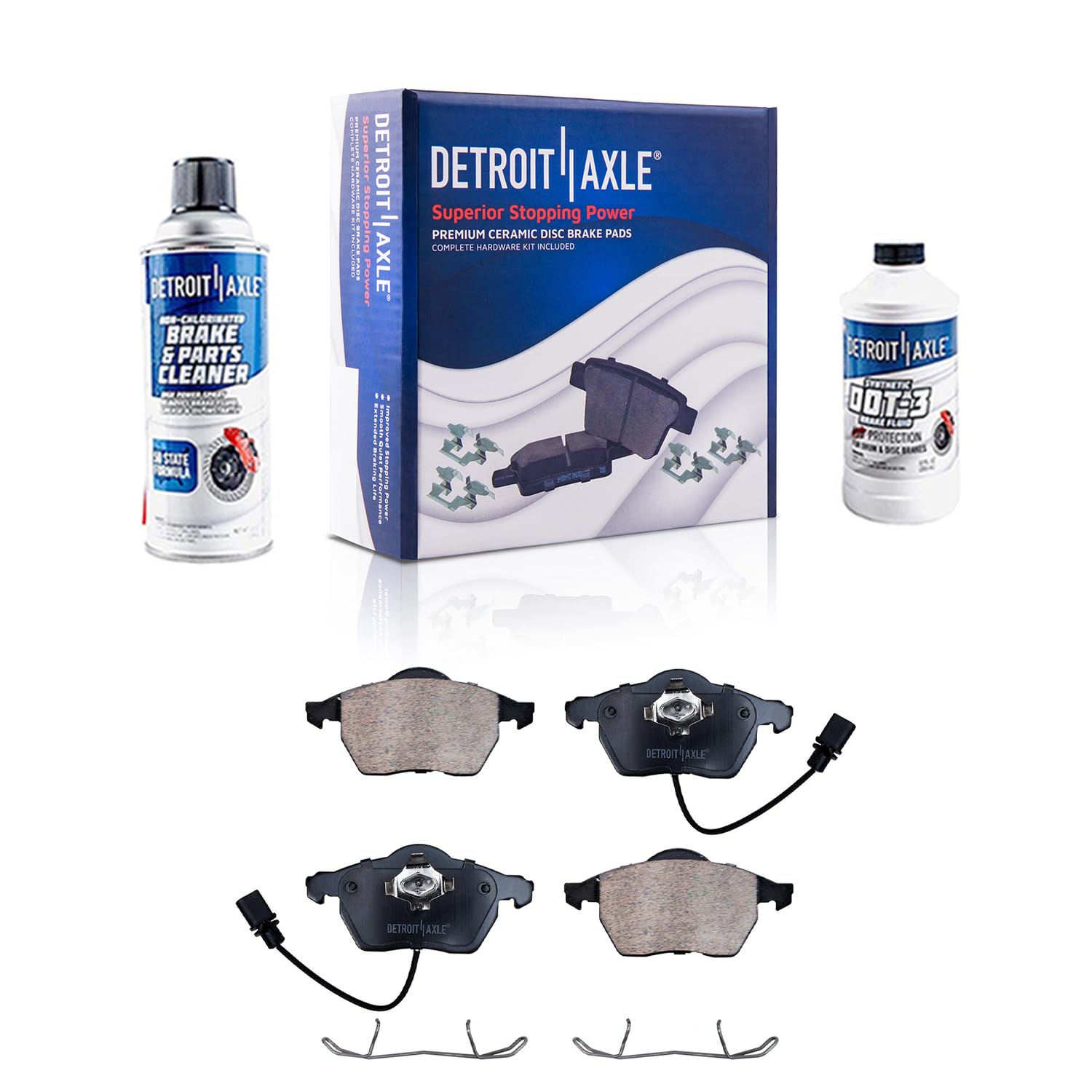 Detroit Axle - Front Ceramic Brake Pads w/Hardware Replacement for Audi A4