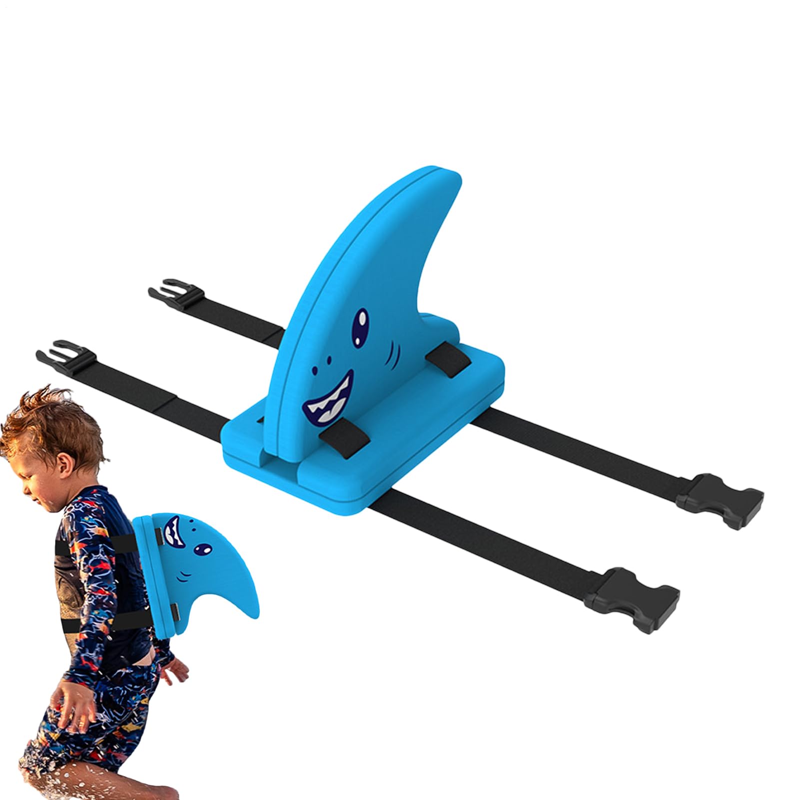 Kid's Sharks Fin Back Float Board, Shark Fin Swimming Aid For Kids, Swimming Sharks Fin Float, Swimming Shark Fin Float Safety Swim Trainer, Wearable Shark Fin Float With Adjustable Belt