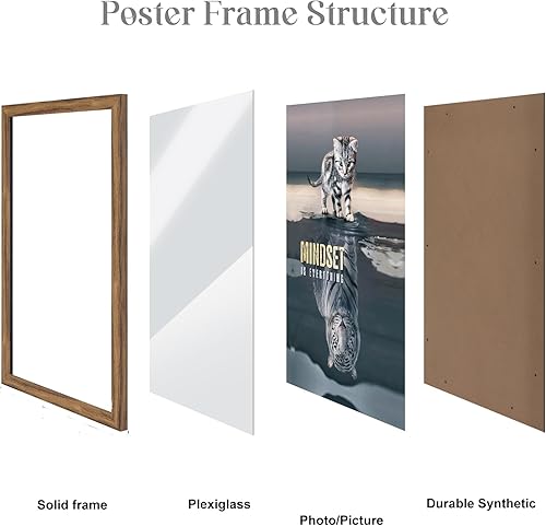 Vista 54 de Marco gris rústico de 18 x 24 pulgadas, marco para póster de 18 x 24 pulgadas, color gris envejecido, grande, retro, natural, 24 x 18 pulgadas