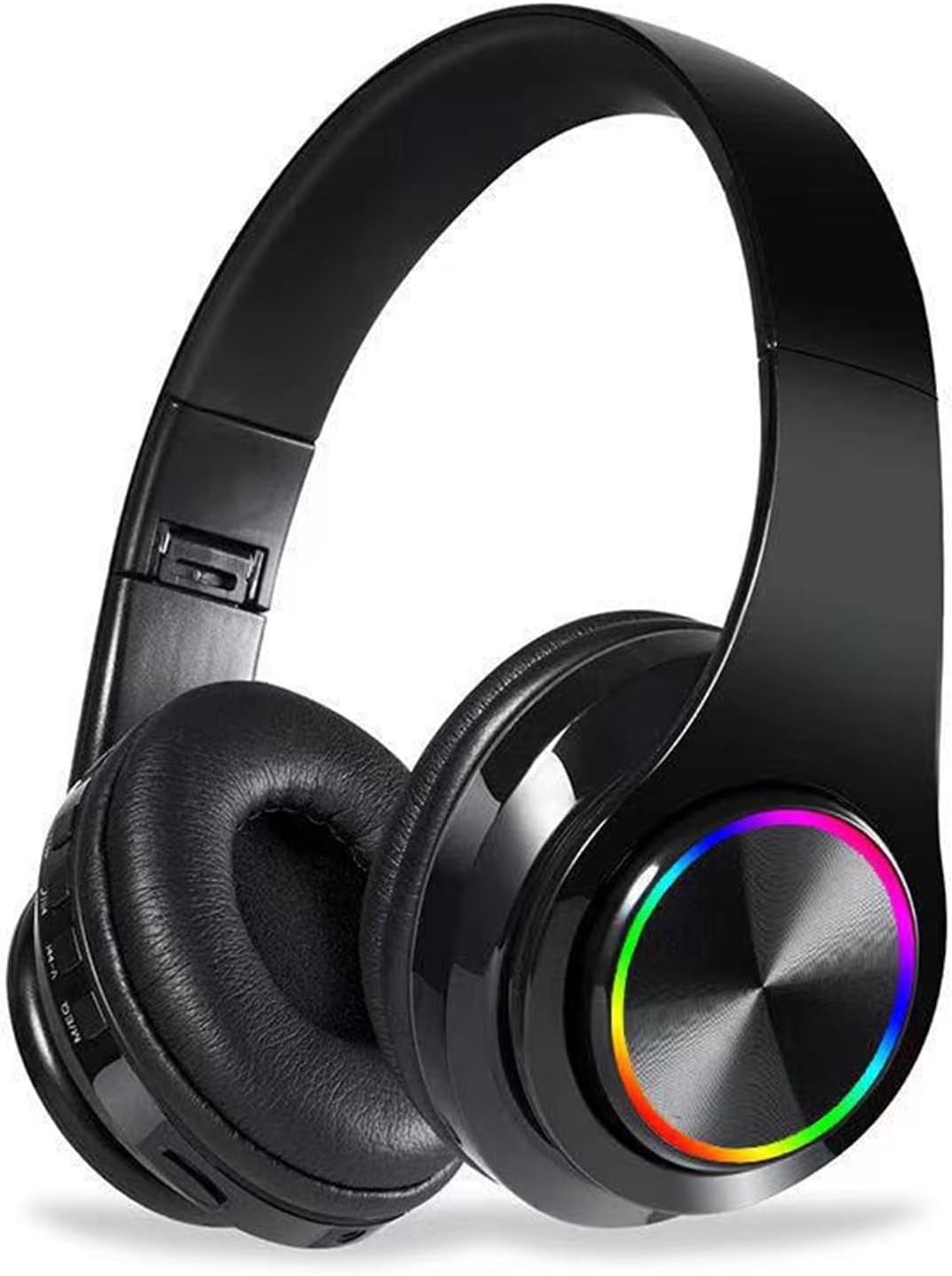 Bluetooth Headphones Over Ear, Foldable Lightweight Wireless Headset, Wireless Headphones with Built-in Mic, FM, SD/TF for Online Class, Office, PC, Phone