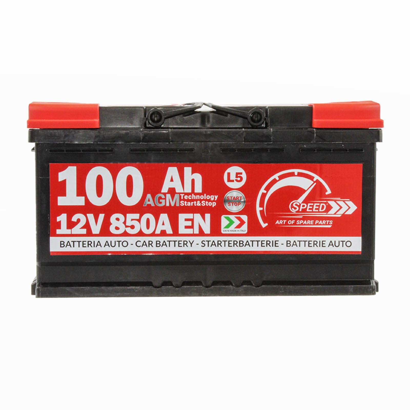 SMC bateria Auto Speed 100Ah AGM 850A L5 Start Stop polo positivo a destra 353x175x190mm