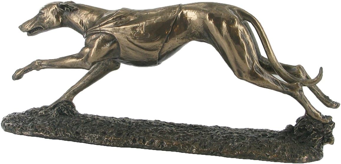 Single Running Greyhound Cold Cast Bronze Sculpture