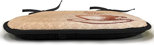 Vista 137 de Lunarable Orient - Juego de 6 cojines de asiento para silla, diseño de estrellas marroquíes, espirales y curvas abstractas, ilustración oriental