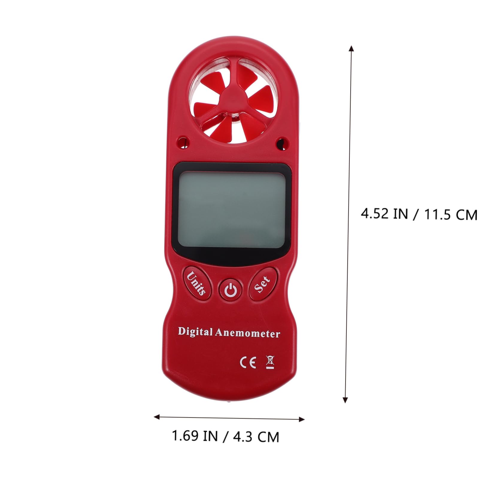 TOPBATHY Anemómetro Digital Portátil Mini, Termómetro E Higrómetro de Mano, Medición de Temperatura y Humedad, para Taller y Uso Industrial