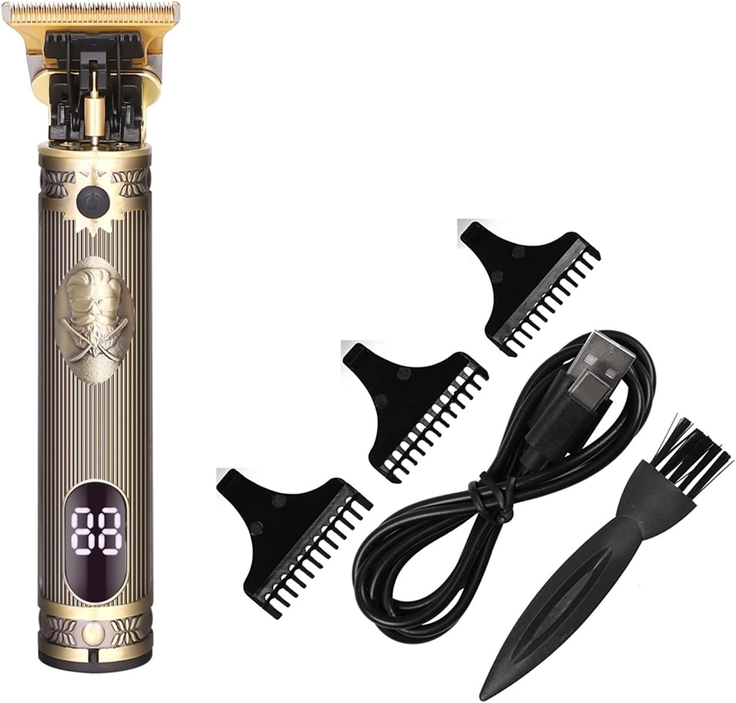 Razors Metal Body LCD Original T9 Hair Trimmer 1200mAh Battery 7500 RPM New in Electric Brushes for Hair Men's Electric Shaver Barber(Type C 1200mAh)