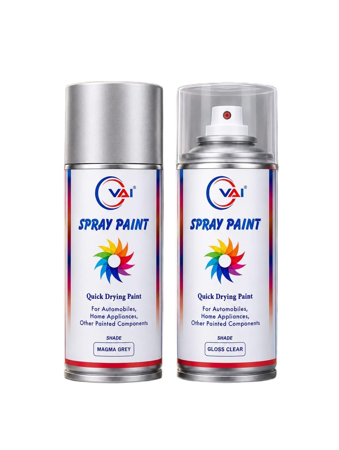 VAI Touch-Up Spray Paint Compatible For Maruti Suzuki Metallic Magma Grey – 225ml + Gloss Clear – 225ml | For Swift, Dzire, Wagon-R, Baleno, Ertiga | DIY Car Scratch Repair Paint | Pack of 2-image-42