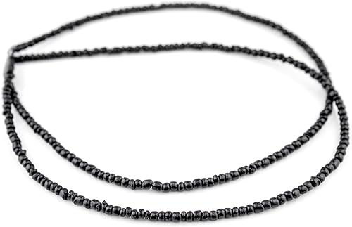 Miniatura 3 de TheBeadChest - Cuentas de coco natural negro de 0.157 in, hilo de madera de semilla de 16 pulgadas