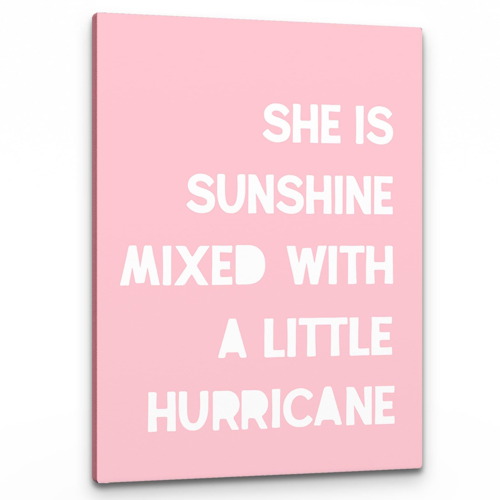 PHAMTE Girls Bedroom Wall Decor,She Is Sunshine Mixed With a Little Hurricane Girls Room Wall Art,Sunshine Print Framed Canvas Painting Artwork Girl