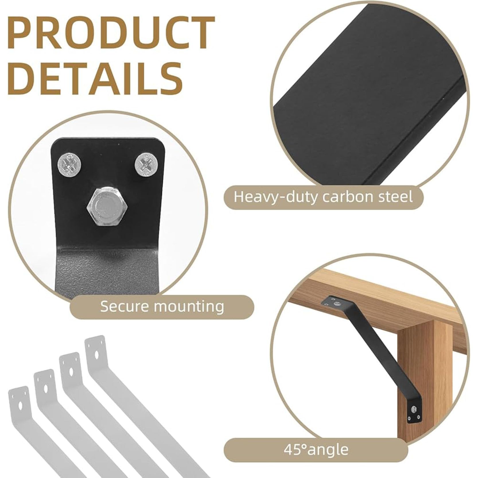 8 Pezzi Staffe Angolari A 45 Gradi,Kit di Staffe di Collegamento Resistenti,Supporto per Strutture in Legno per Pergolato Baita,Staffe di Supporto ad Angolo di 45 Gradi