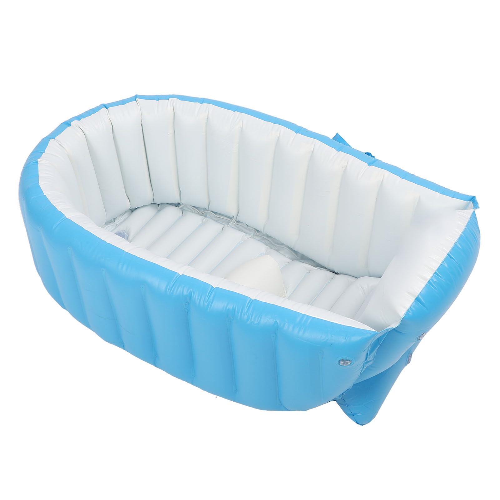 Vaschetta da bagno gonfiabile per bambini con pompa d'aria, anti-perdite, schienale ergonomico, vasca da bagno pieghevole per bambini, lavabo per doccia, per la casa all'aperto (Azzurro)