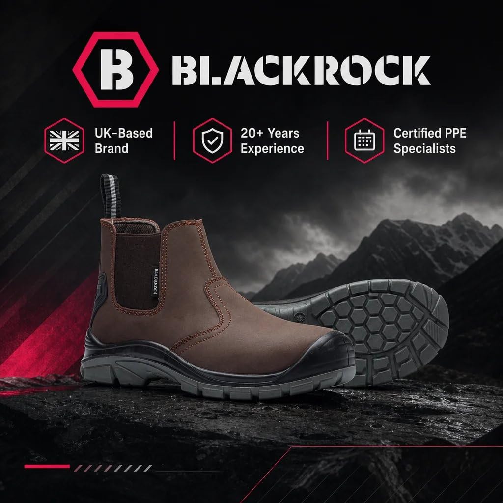 Blackrock Pendle Brown S3 wodoodporne lekkie niemetaliczne buty ochronne dla dealerów, antystatyczne skórzane buty ochronne z kompozytowym noskiem i ochronną podeszwą środkową, bezpieczne buty robocze