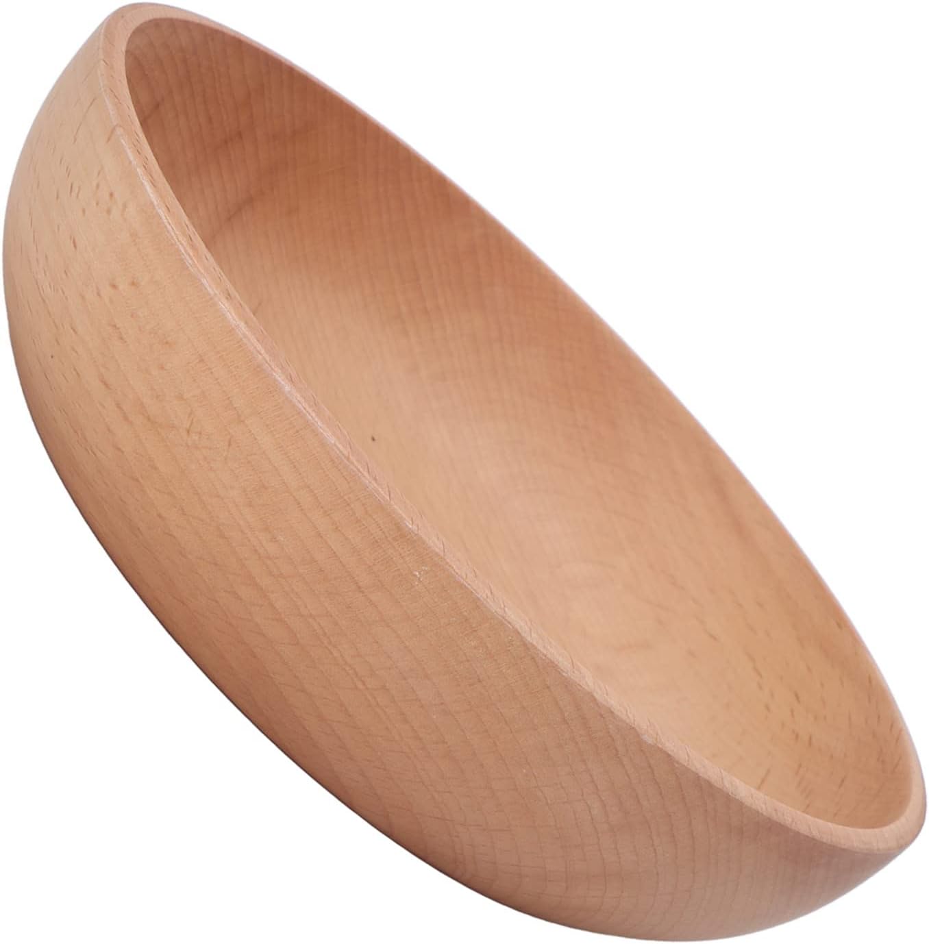 Ellingers Agatized Wood Bowl Beech Wood Round Serving Bowl for Salad Fruits Dips Snacks 18x4 5cm Kitchenware (Large)