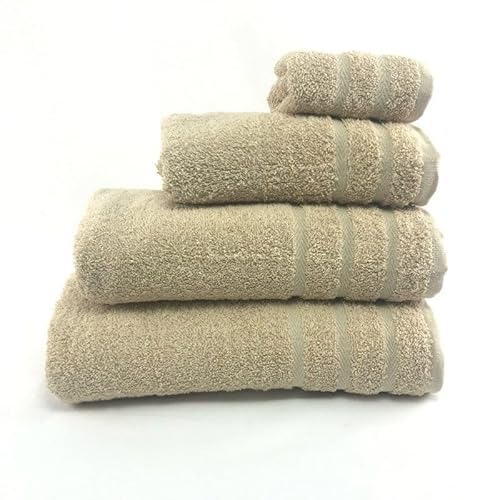 Rufino Díaz Toalla Rizo 100% Algodón 500gr/m2 Leticia (Beige - Lavabo 50x100cm) - Tejido absorvente, Suave y Resistente - para baño, SPA, Piscina