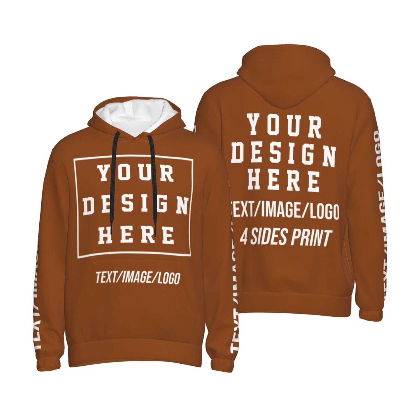 Custom Hoodies Design Your Own Custom Hoodies with Dates Face Logo Number Dog Text for Women Men Couples 3XL SaddleBrown Hoodies