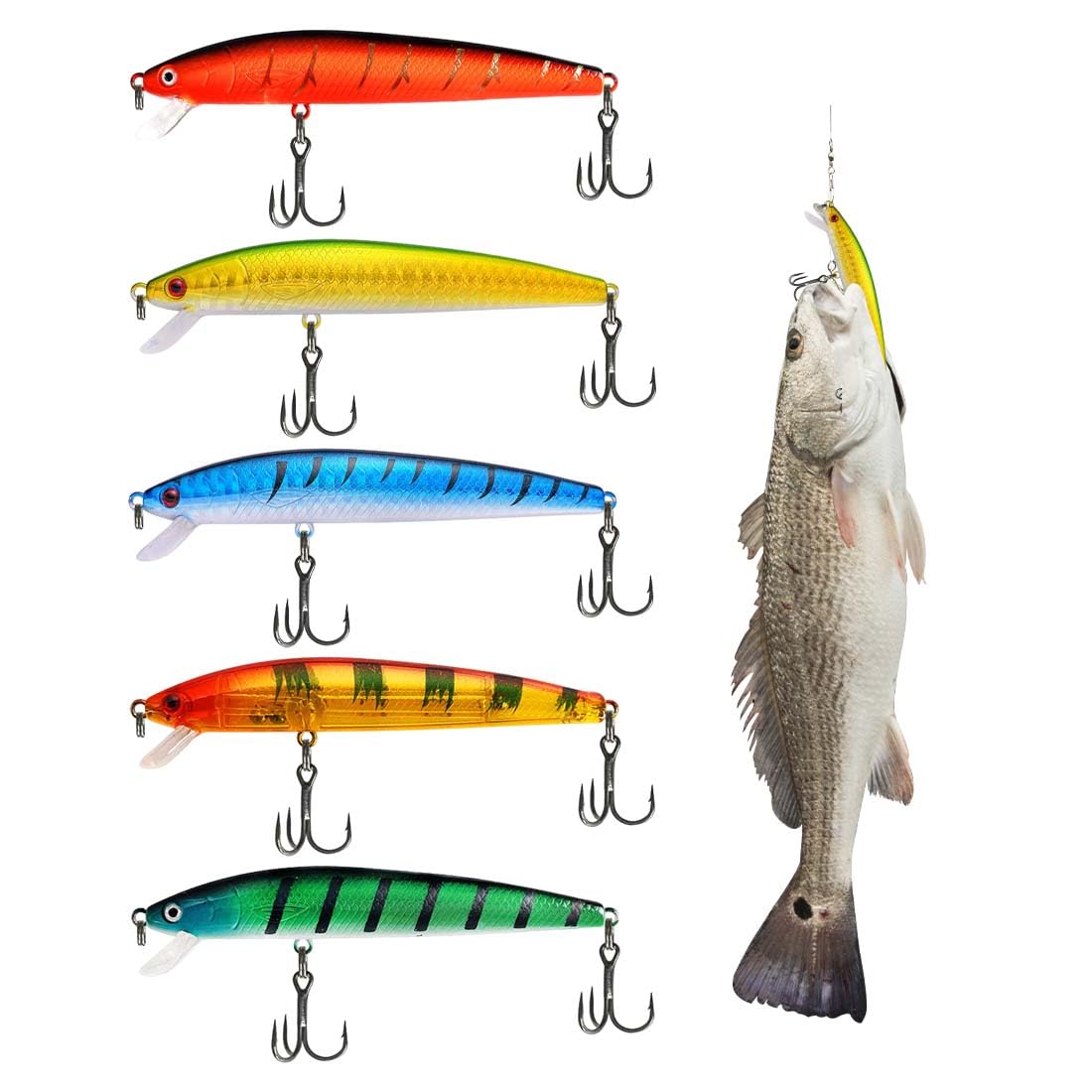5 Piezas Señuelos Pesca De Metal, Cebos Artificiales Pesca Mar, Para Trucha, Perca, Lucio, Perca