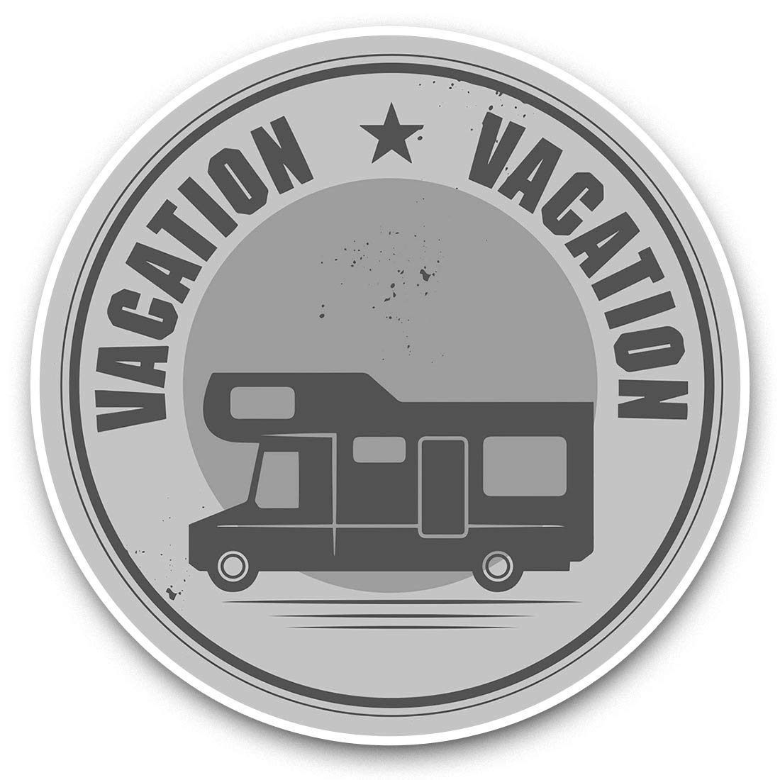 Destination Vinyl Ltd Bw Camper Van Bus Motorhome Camping 40699 Vinyl Stickers (Set Of 2) 20Cm (Bw) - Camper Van Bus Motorhome Camping Laptop Tablet Luggage Scrapbook #40699