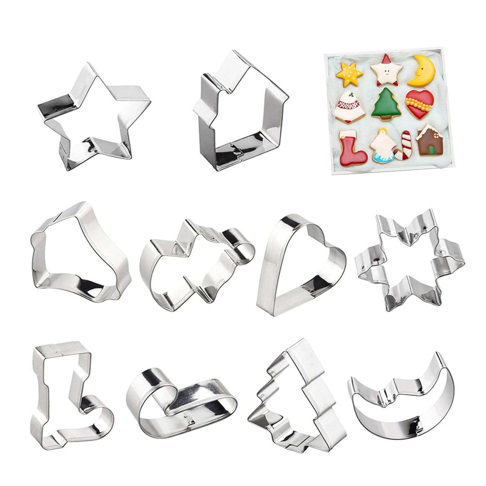 SSyang Acier Inoxydable En Emporte Piece Noel,15 Pcs Emporte Pièces Noël, Emporte Piece Patisserie Noel,Diy Moule Biscuit Noel,Emporte-PièCes De NoëL Pour DéCoration De GâTeau Fondant Biscuit Cookie