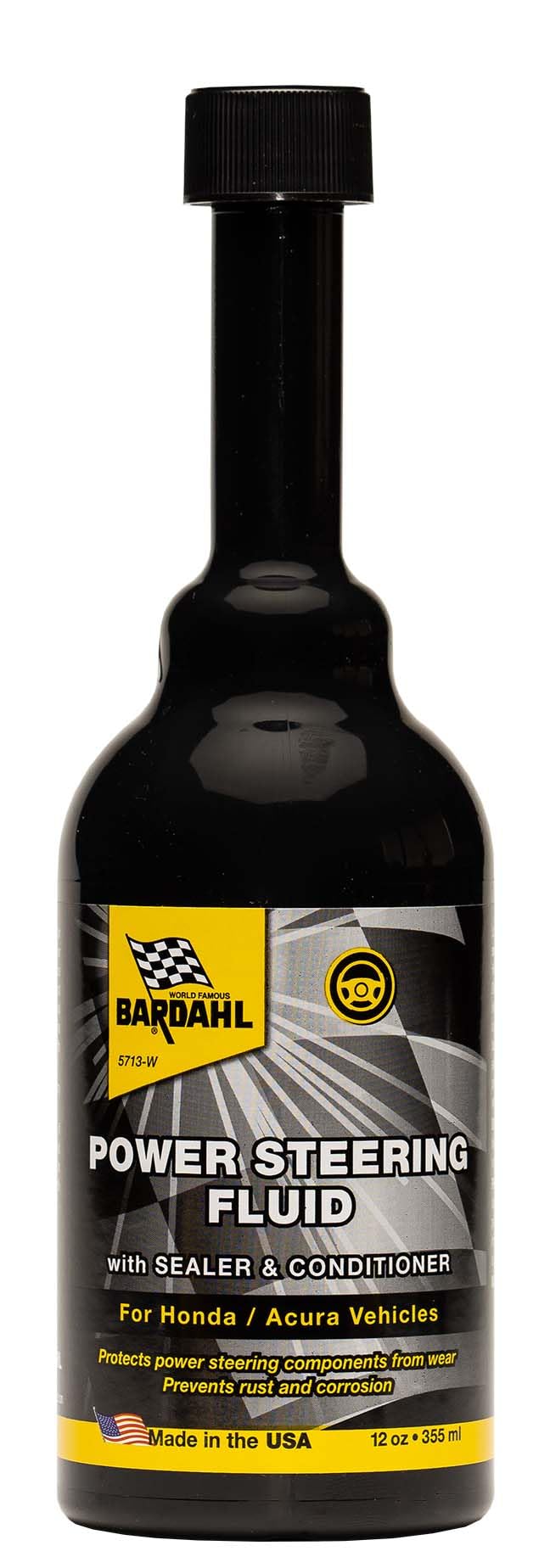 Bardahl 5713 Power Steering Fluid with Stop Leak Sealer - Steering Wheel Fluid and Conditioner for Improving and Restoring Hoses, Seals & O-Rings - Anti-Oxidant Wear & Rust Protection (12oz)