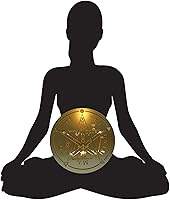 Vista 2 de Pentagrama de madera hecho a mano de 12 pulgadas con tetragrama grande y símbolos elementales, estrella empoderadora con nombres de Dios