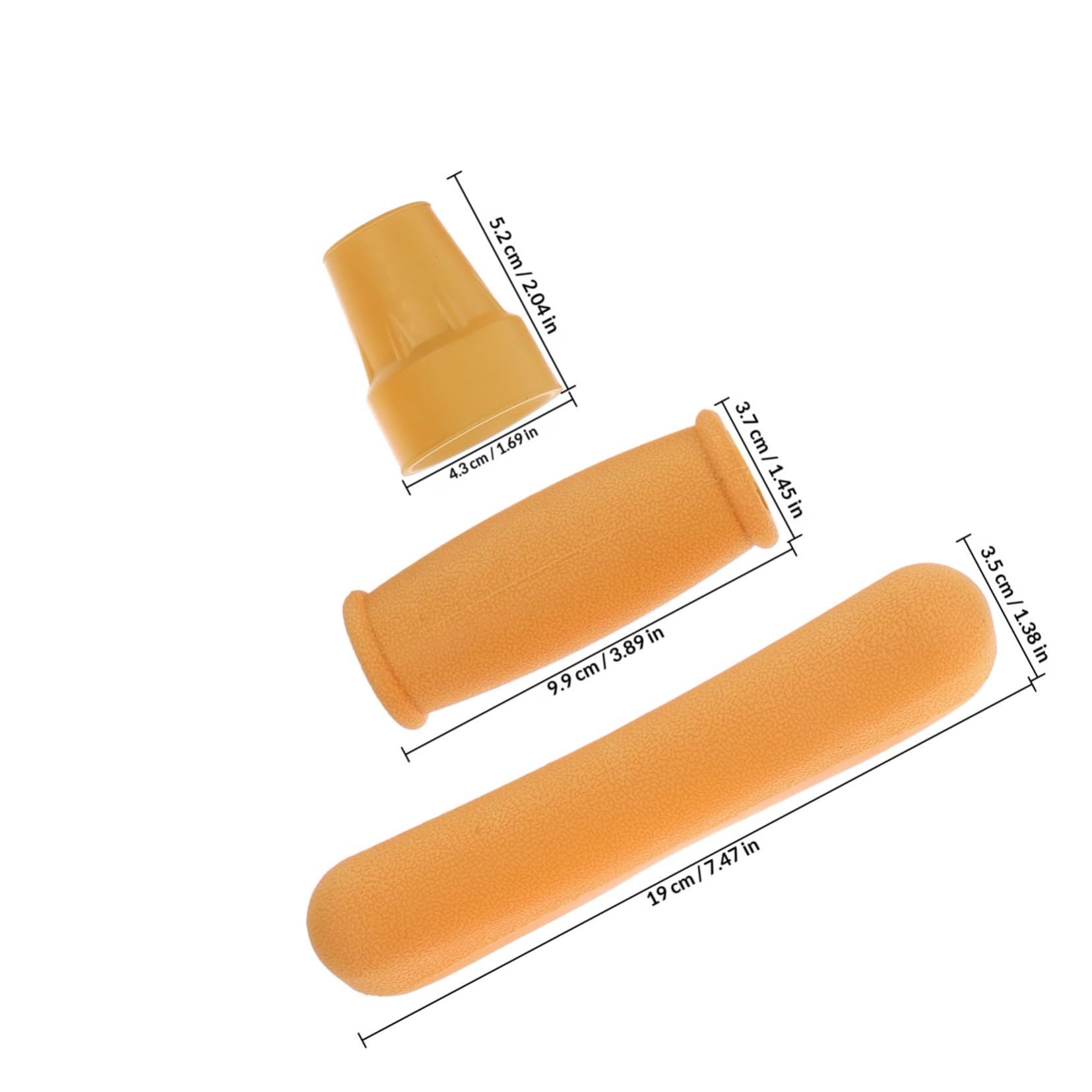 Tofficu Almohadillas Antideslizantes de Goma para Muletas de Axila, Soporte Estable y Fácil Extracción, 6 Piezas para Muletas Estándar de Aluminio en Color Amarillo