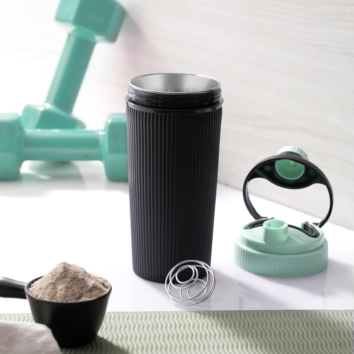 Nabhya Stainless Steel Protein Shaker With Steel Blender Gym Shaker Bottle for protein shake gym protein shaker bottle (Capacity-620ml) (Blue) (B0D7S5HHVC) Amazon Price History, Amazon Price Tracker