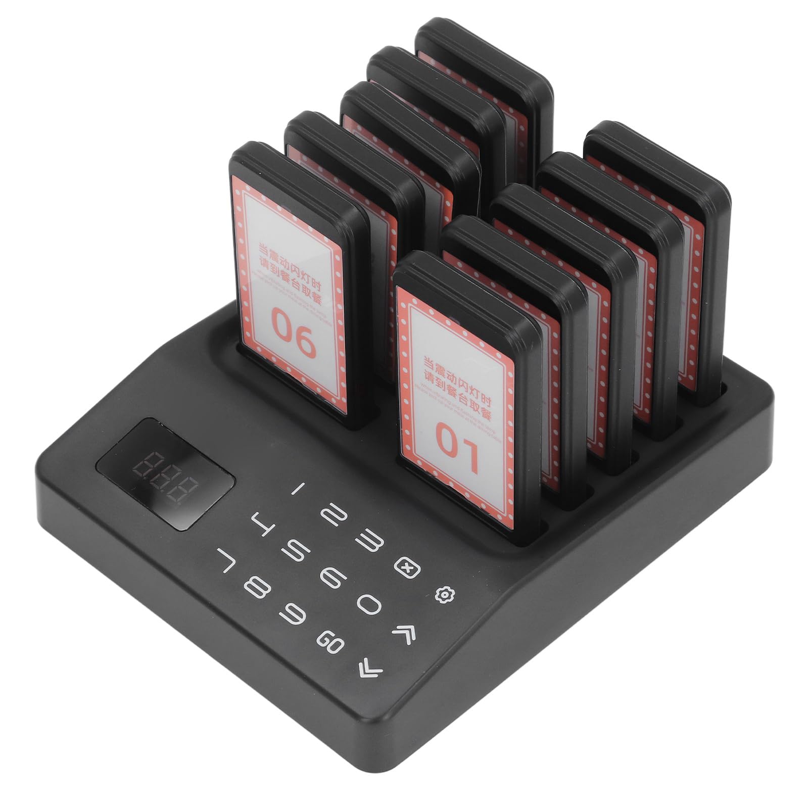 10 Pager Buzzers 1 Keypad Queue Number Call Calling System, Pager Restaurant System, Guest Customer Service Calling System, for Restaurant, Food Truck, Coffee